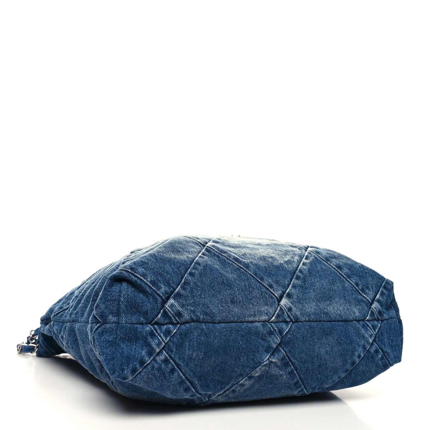 Denim Quilted Small Chanel 22 Blue