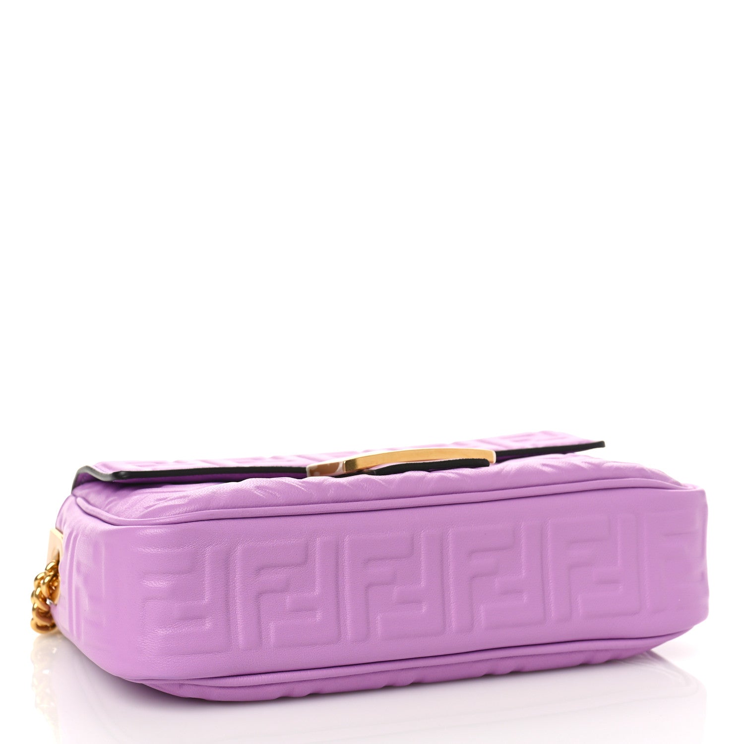 Fendi Nappa FF Embossed Small Midi Chain Baguette Violetta 4 of 8