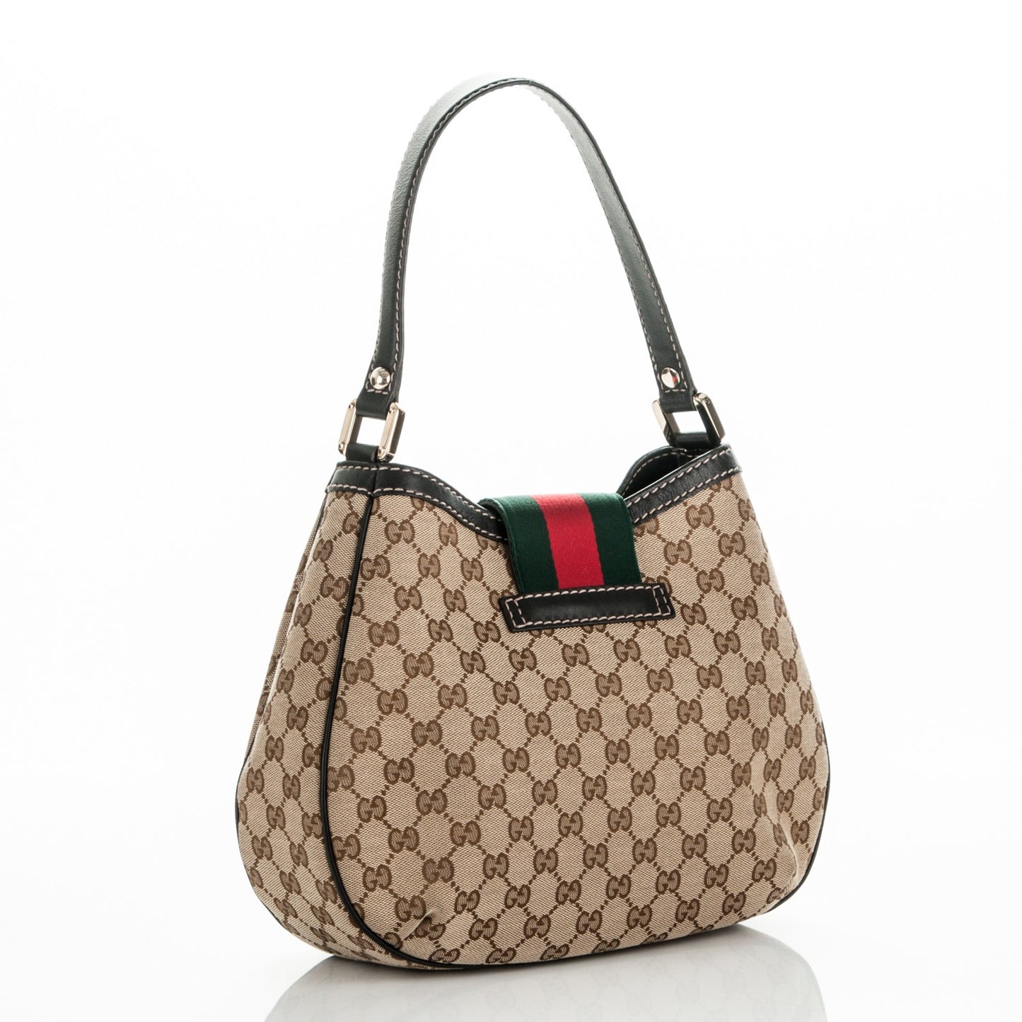 Monogram Medium New Ladies Web Hobo Dark Brown