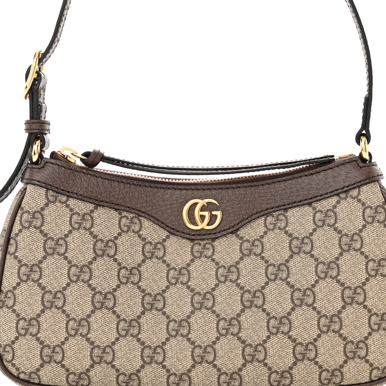Gucci GG Supreme Monogram Textured Dollar Calfskin Small Ophidia Hobo Beige Ebony New Acero 8 of 10