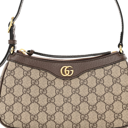 Gucci GG Supreme Monogram Textured Dollar Calfskin Small Ophidia Hobo Beige Ebony New Acero 8 of 10