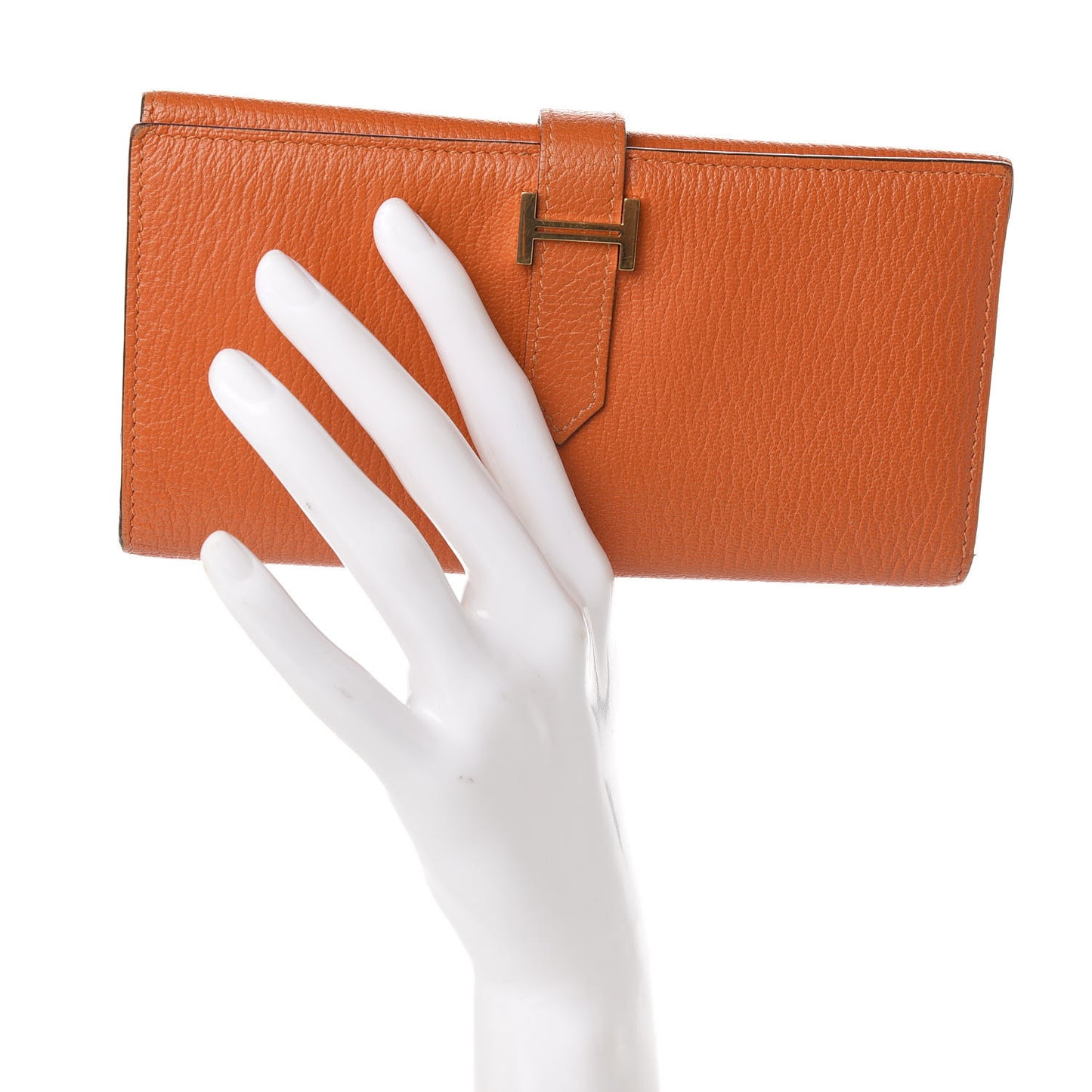 Chevre Mysore Bearn Gusset Wallet Orange