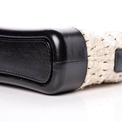Chanel Tweed Calfskin Quilted Small Gabrielle Hobo Ivory Black 6 of 10