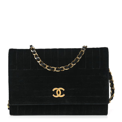 Chanel Velvet Vertical Horizontal Quilt Single Flap Black 1 of 11