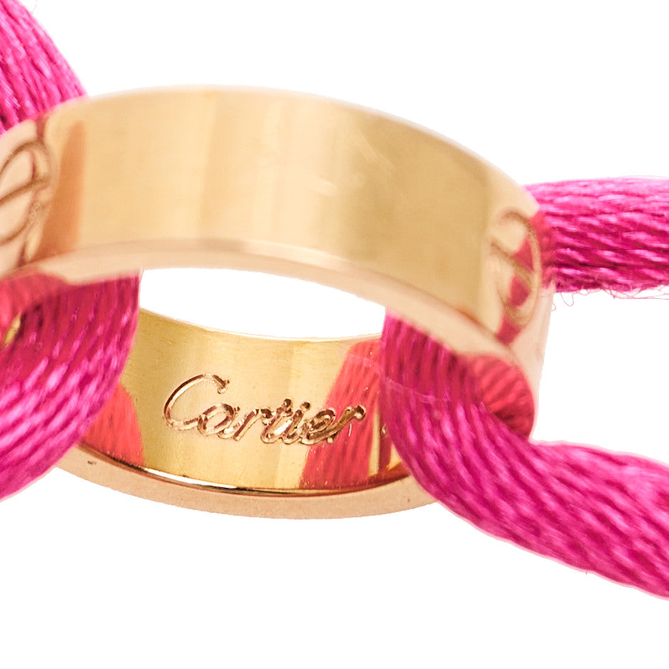 Cartier 18K Pink Gold Charity LOVE Adjustable Cord Bracelet Pink 7 of 7