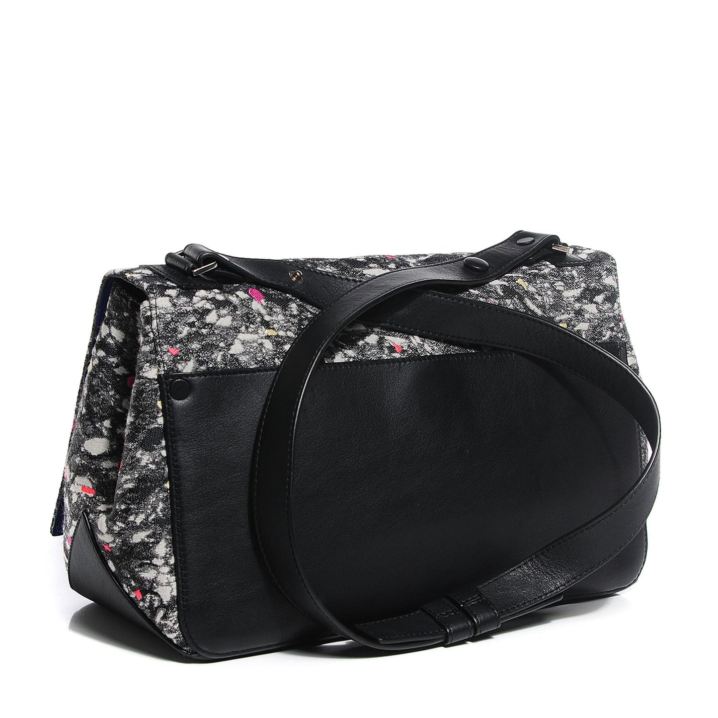 Wool Carpet Pad Large Courier Shoulder Bag Grey Multicolor