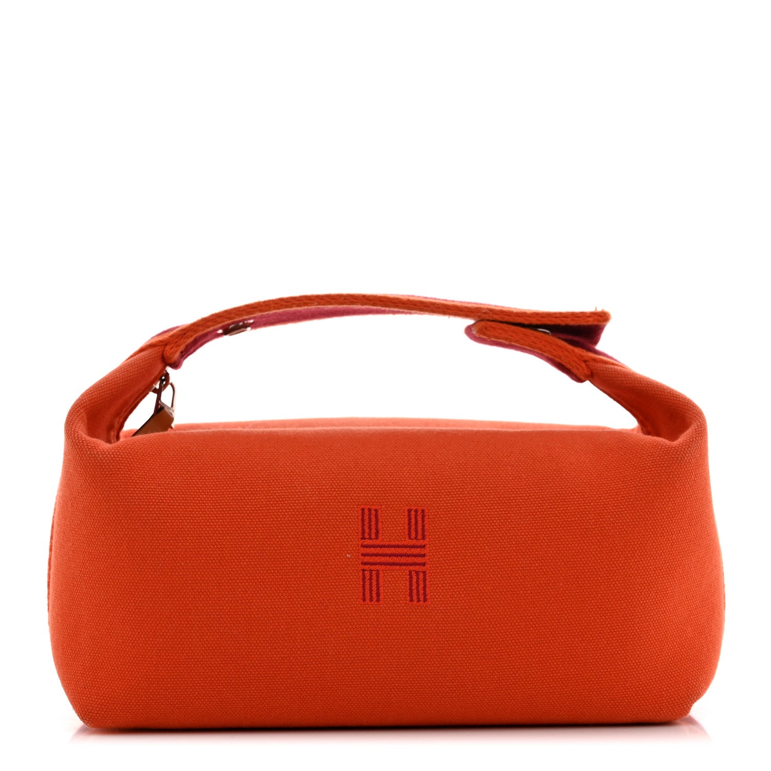 Hermes Canvas Small Bride-A-Brac Pouch Orange Burgundy 1 of 8