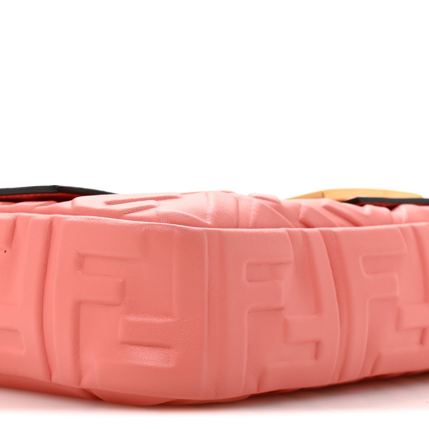 Fendi Nappa FF 1974 Embossed Baguette Rosa Pesca 9 of 10