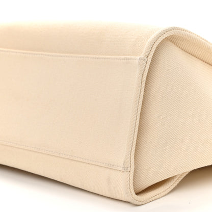 Chanel Canvas Pearl Medium Deauville Tote Ecru Beige 10 of 13