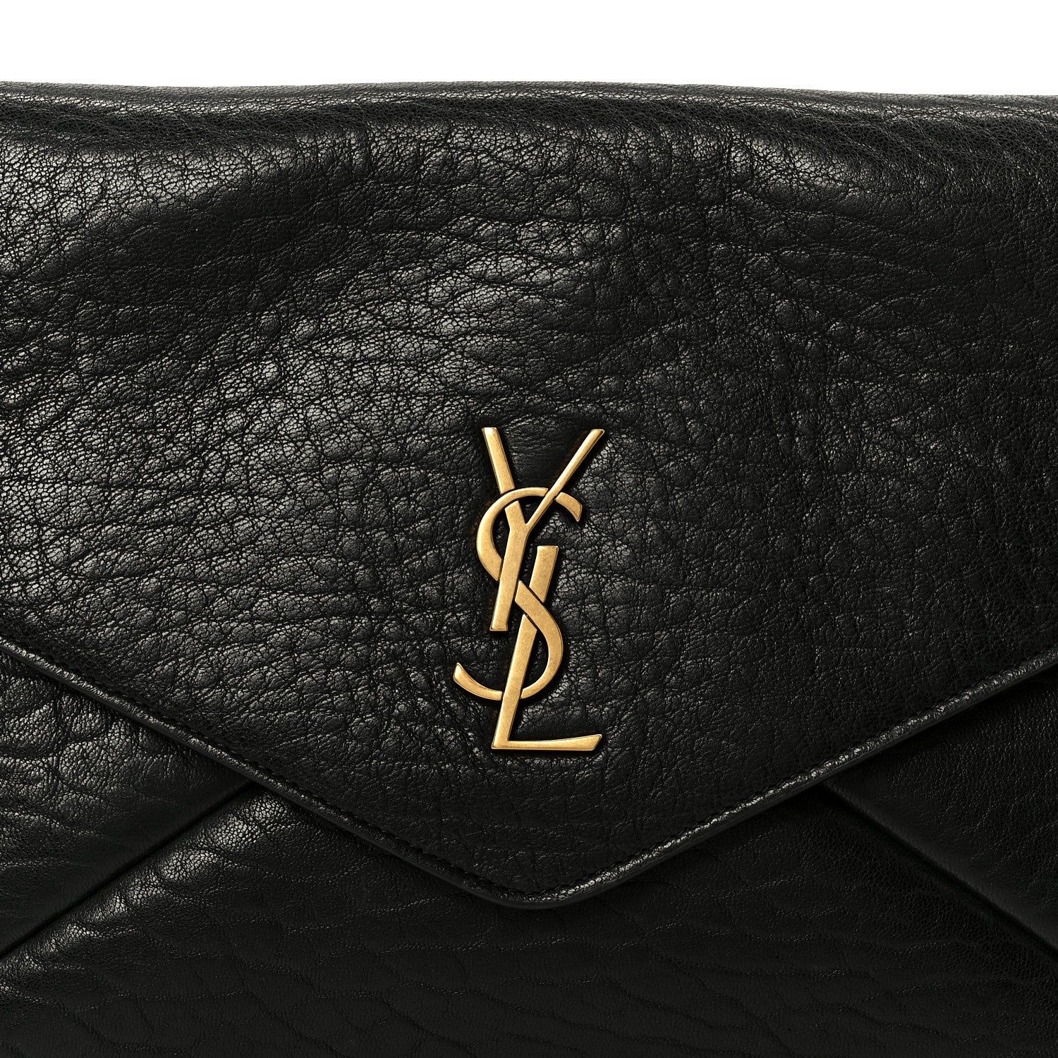 Saint Laurent Grained Lambskin Cassandre Envelope Pouch Black 8 of 8