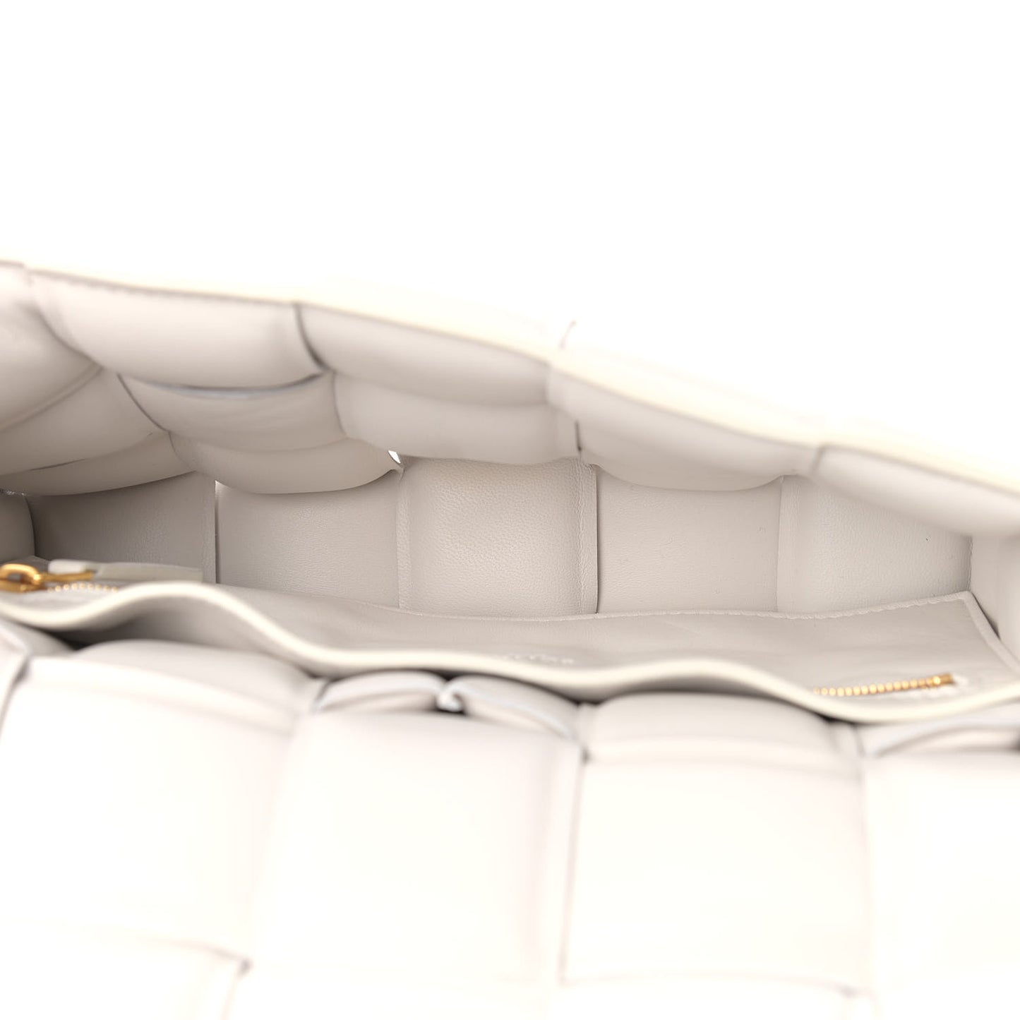 Nappa Maxi Intreccio Padded Cassette Crossbody Bag Chalk
