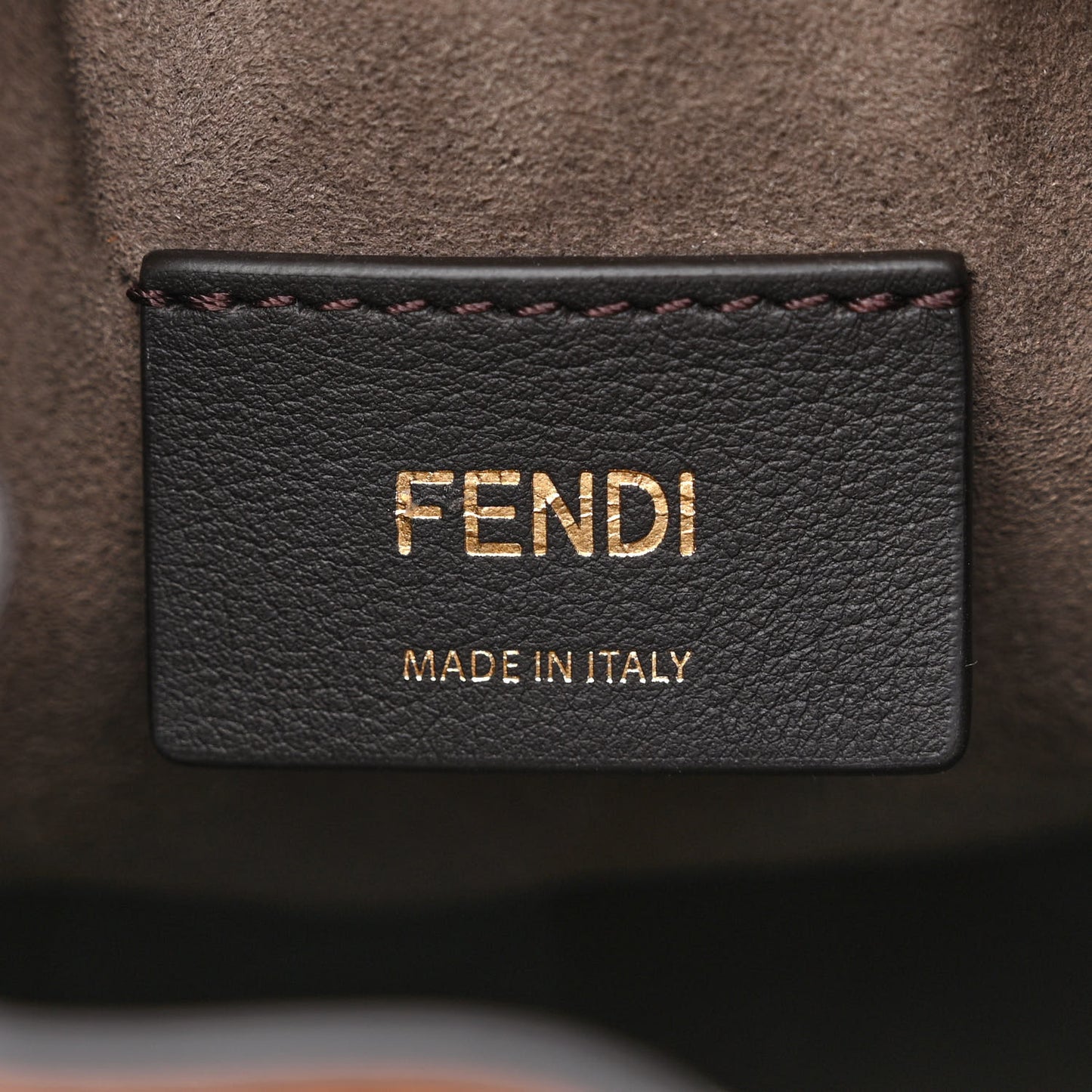 Vitello King F is Fendi Logo Embossed Mini Mon Tresor Bucket Bag Cuoio