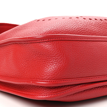 Hermes Taurillon Clemence Evelyne III PM Rouge Casaque 9 of 10