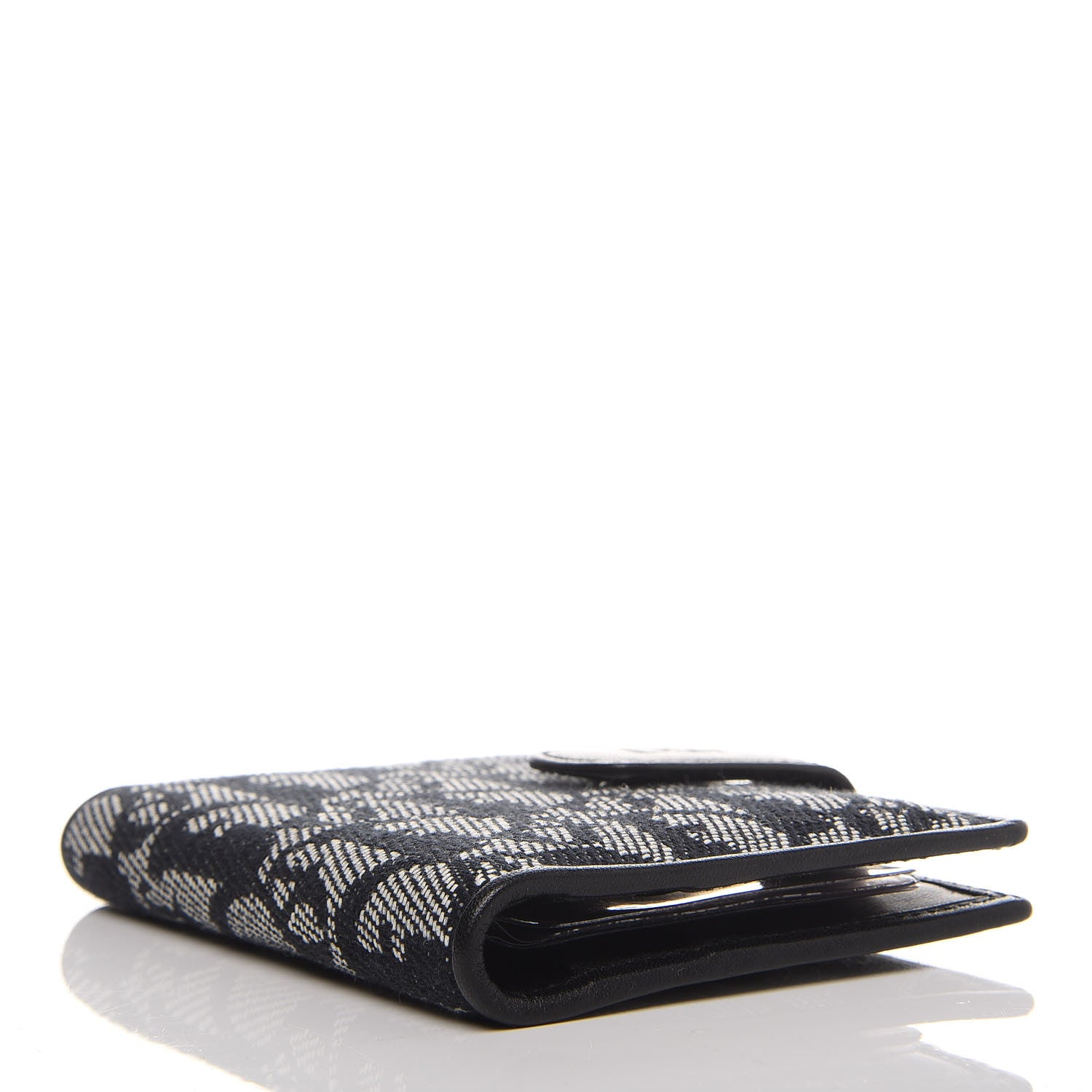 Christian Dior Monogram Compact Wallet Black 4 of 6