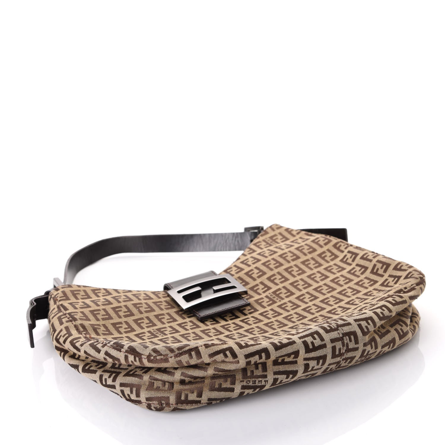 Fendi Zucchino Small Hobo Dark Brown 4 of 10