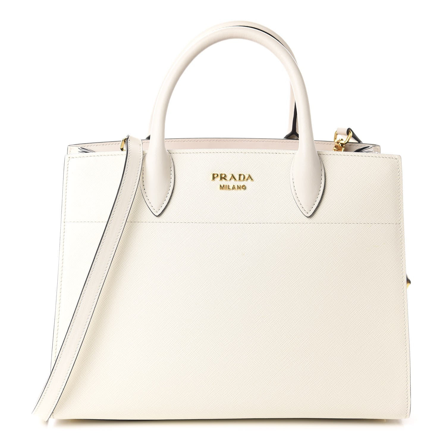 Prada Saffiano City Calf Bibliotheque Bag White Begonia 1 of 11