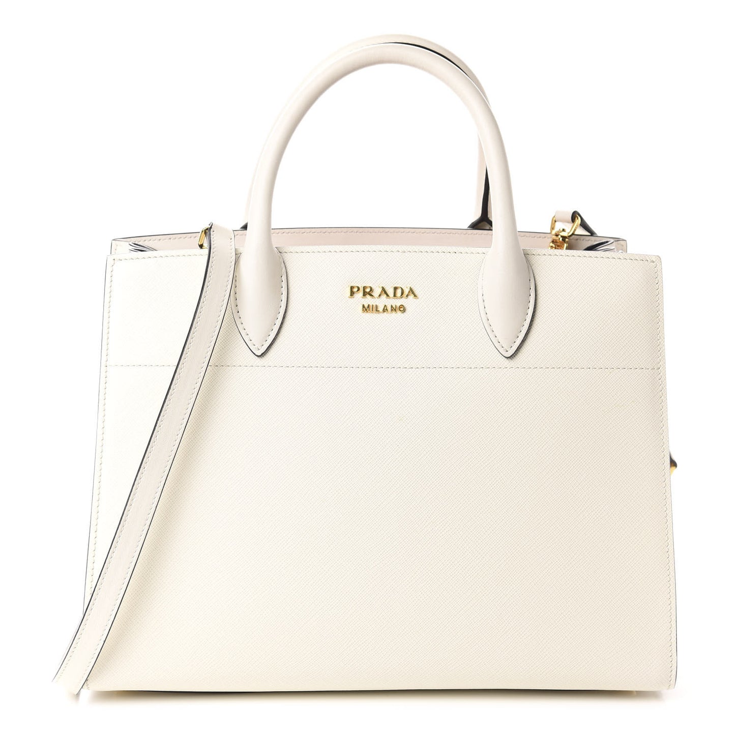 Saffiano City Calf Bibliotheque Bag White Begonia