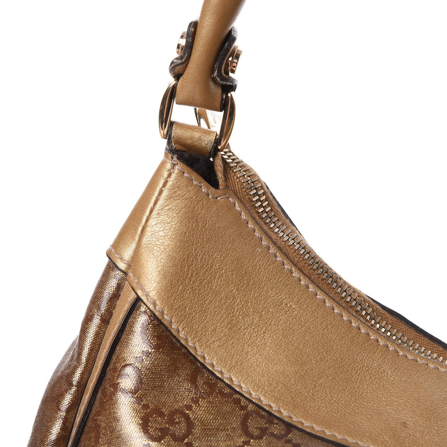 Crystal Monogram Large D Gold Hobo Gold