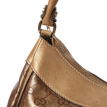 Gucci Crystal Monogram Large D Gold Hobo Gold 13 of 18