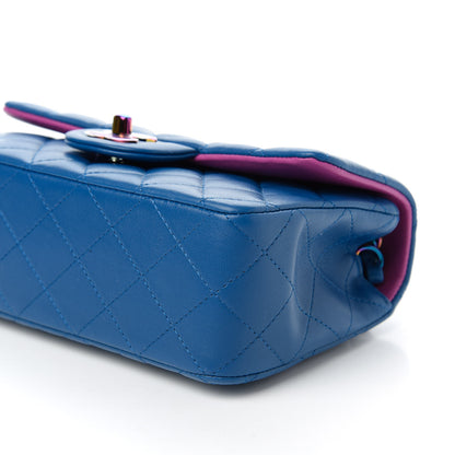 Chanel Lambskin Quilted Mini Rectangular Flap Blue Purple 7 of 10