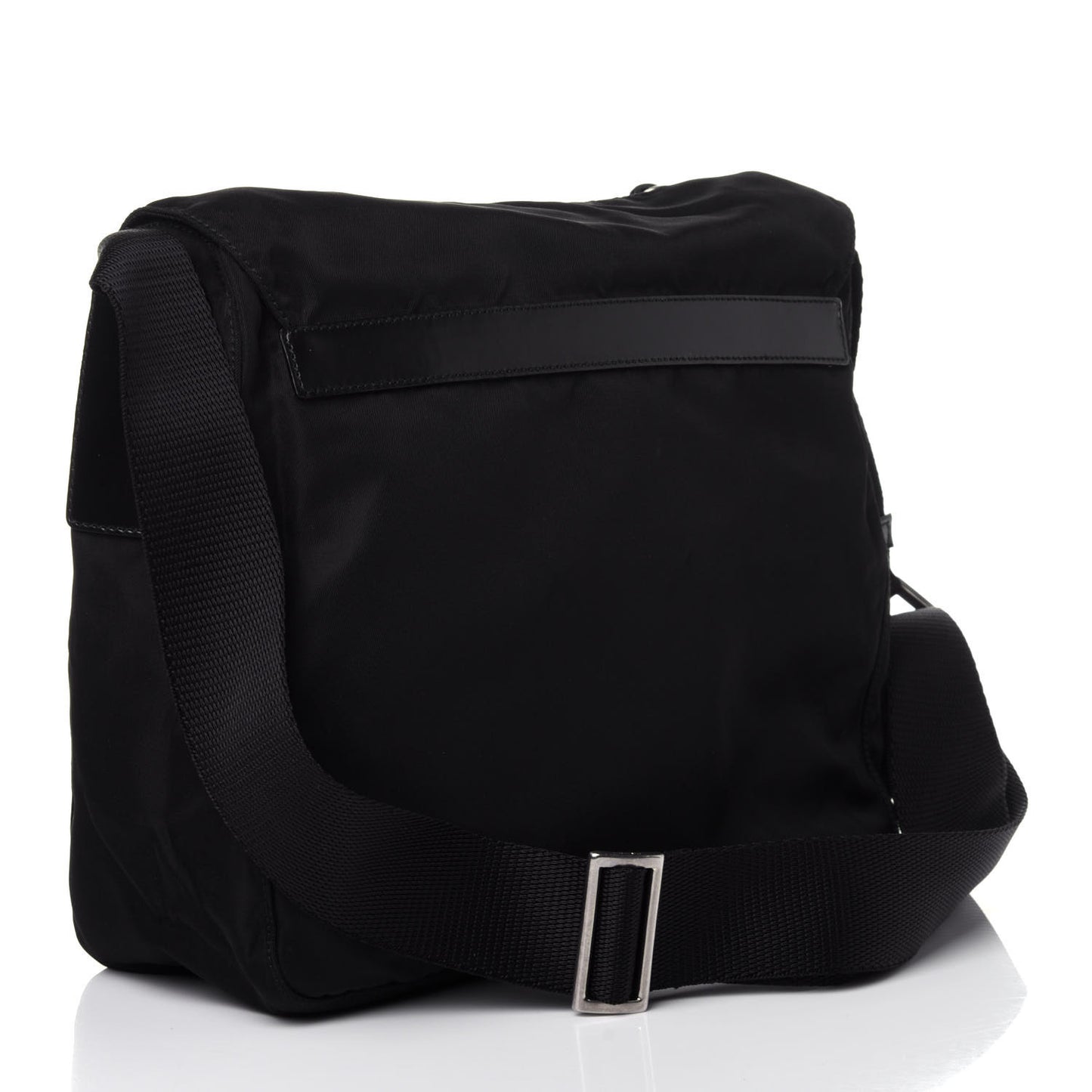 Tessuto Nylon Single Buckle Messenger Bag Black