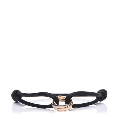Cartier 18K Pink Yellow White Gold Trinity Adjustable Cord Bracelet Black 1 of 8