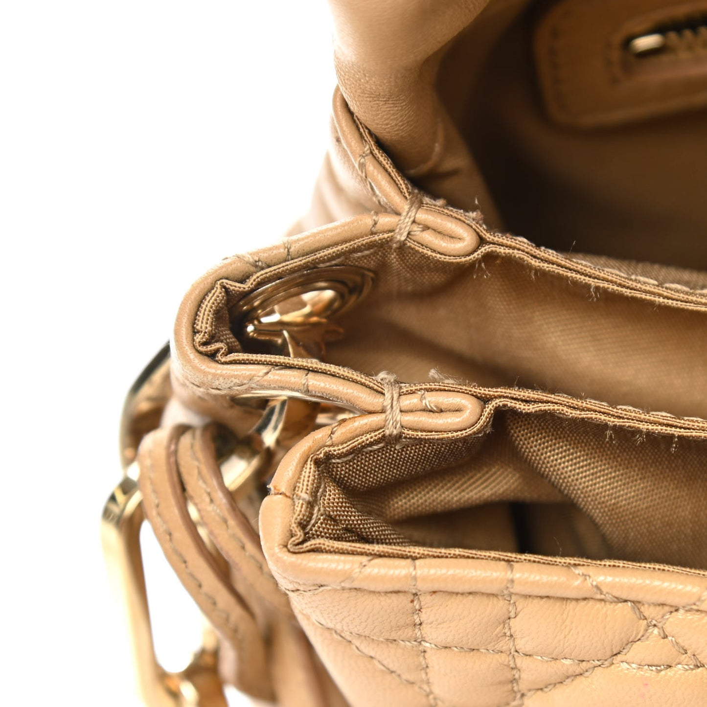 Lambskin Cannage New Lock Flap Beige