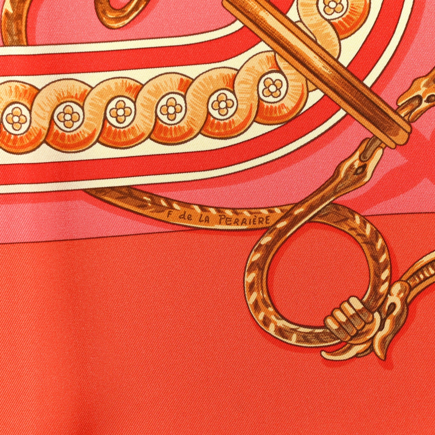 Silk Bride De Cour Remix Scarf 90 Orange Vanille Rouge