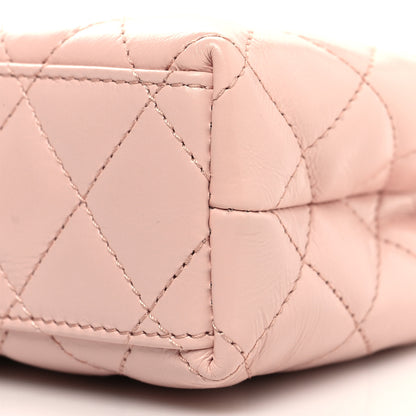 Chanel Shiny Aged Calfskin Quilted Nano Kelly Shopper Light Pink 10 of 10