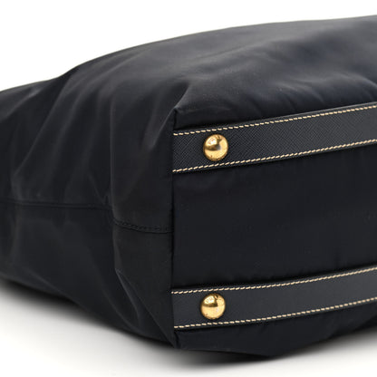 Prada Tessuto Nylon Saffiano Tote Navy 8 of 9