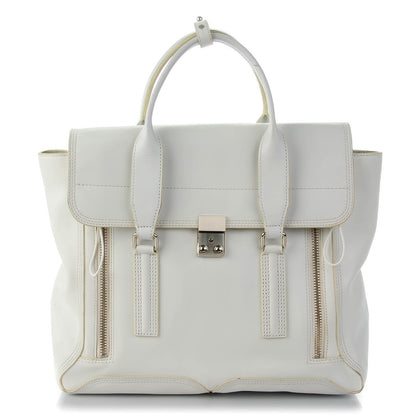 3.1 Phillip Lim 3.1 Calfskin Large Pashli Satchel White 1 of 13