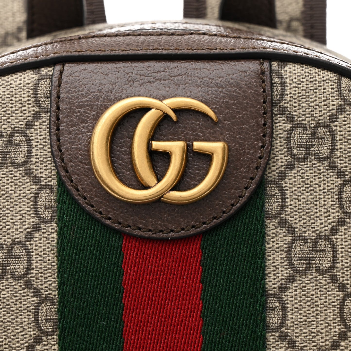 GG Supreme Monogram Calfskin Web Small Ophidia Day BackpacK Beige Ebony New Acero