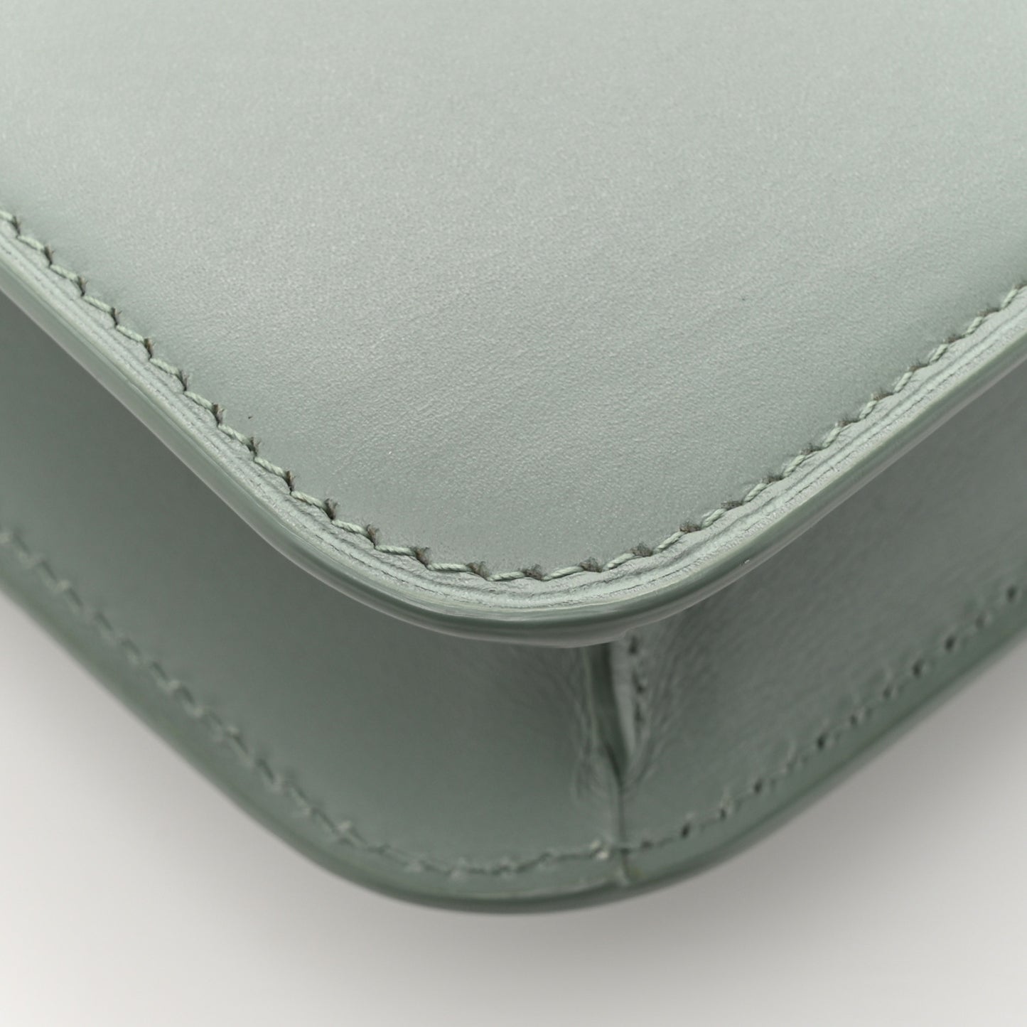 Smooth Calfskin Carre Satchel Vert Opaline