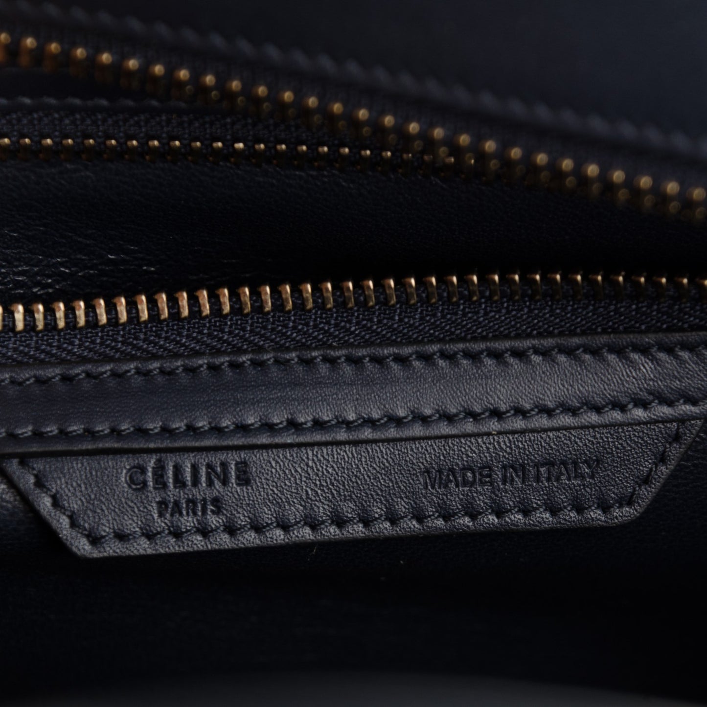 Smooth Calfskin Striped Canvas Micro Luggage Navy Blue