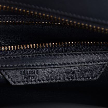 Celine Smooth Calfskin Striped Canvas Micro Luggage Navy Blue 6 of 7