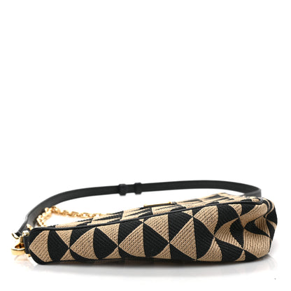 Prada Jacquard Triangolo Symbole Embroidered Mini Triangle Bag Black Corda 4 of 8