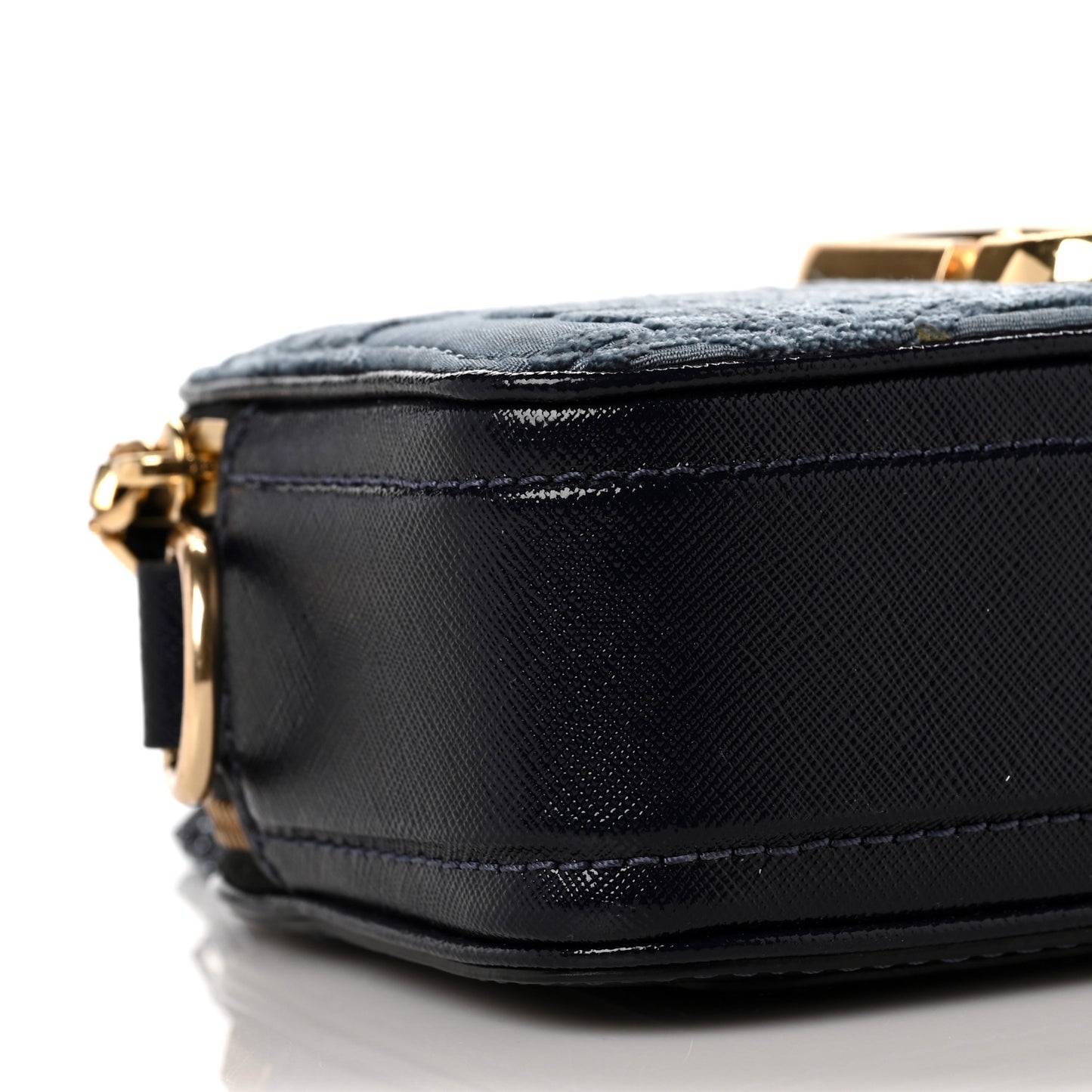 Damask Jacquard Small Snapshot Camera Bag Blue