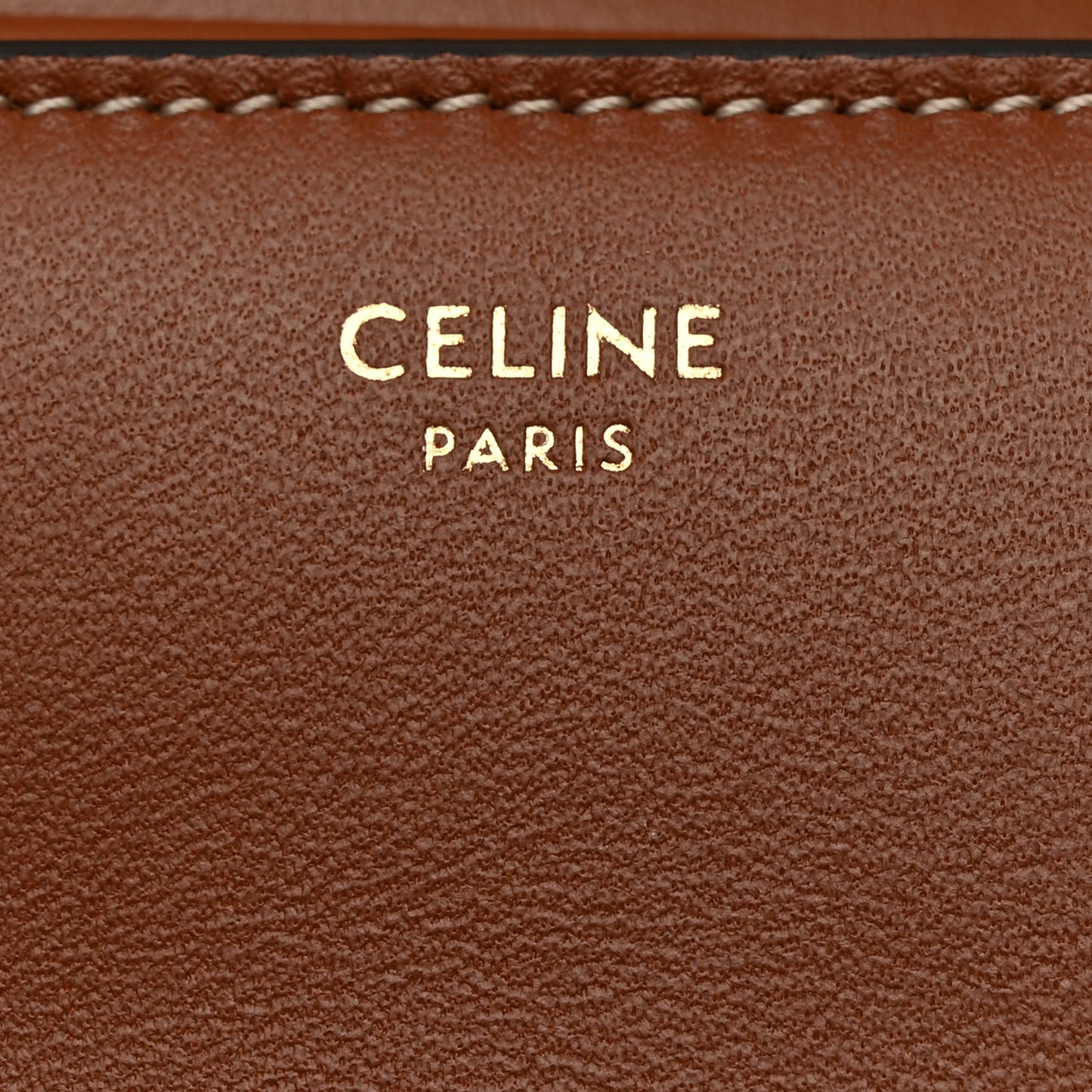 Shiny Calfskin Triomphe Compact Wallet Natural Tan
