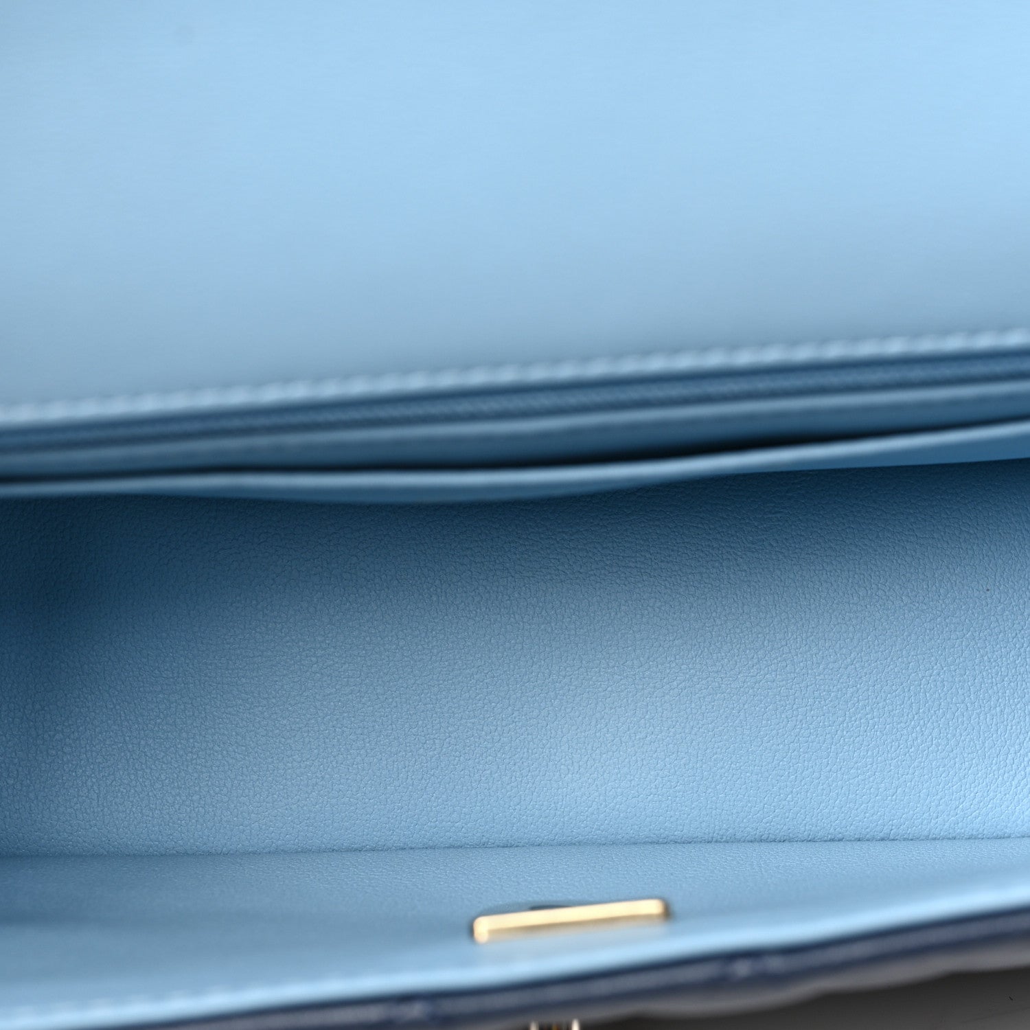 Chanel Lambskin Quilted Bi-Color Mini Top Handle Rectangular Flap Navy Blue Light Blue 5 of 8