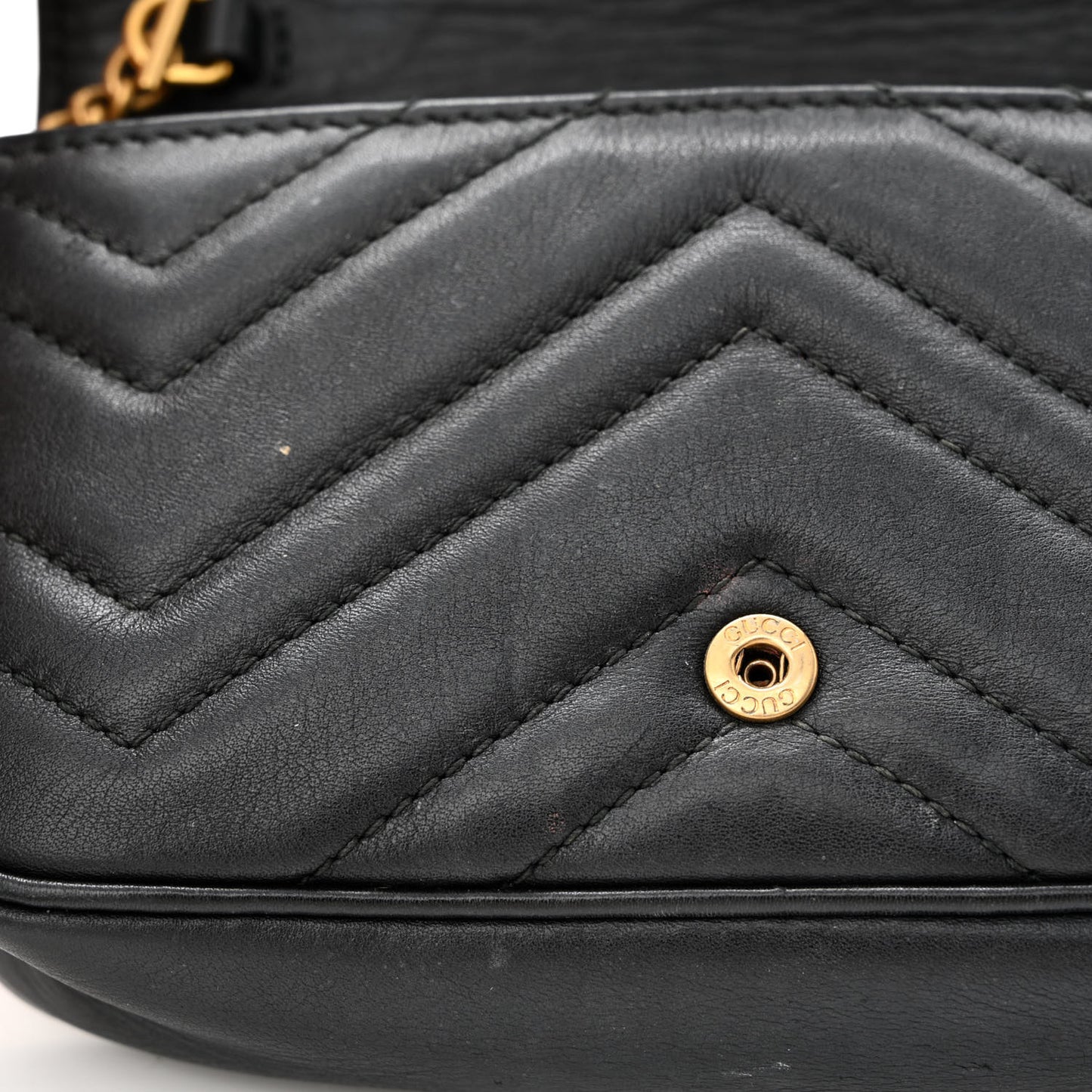 Calfskin Matelasse Super Mini GG Marmont Shoulder Bag Black