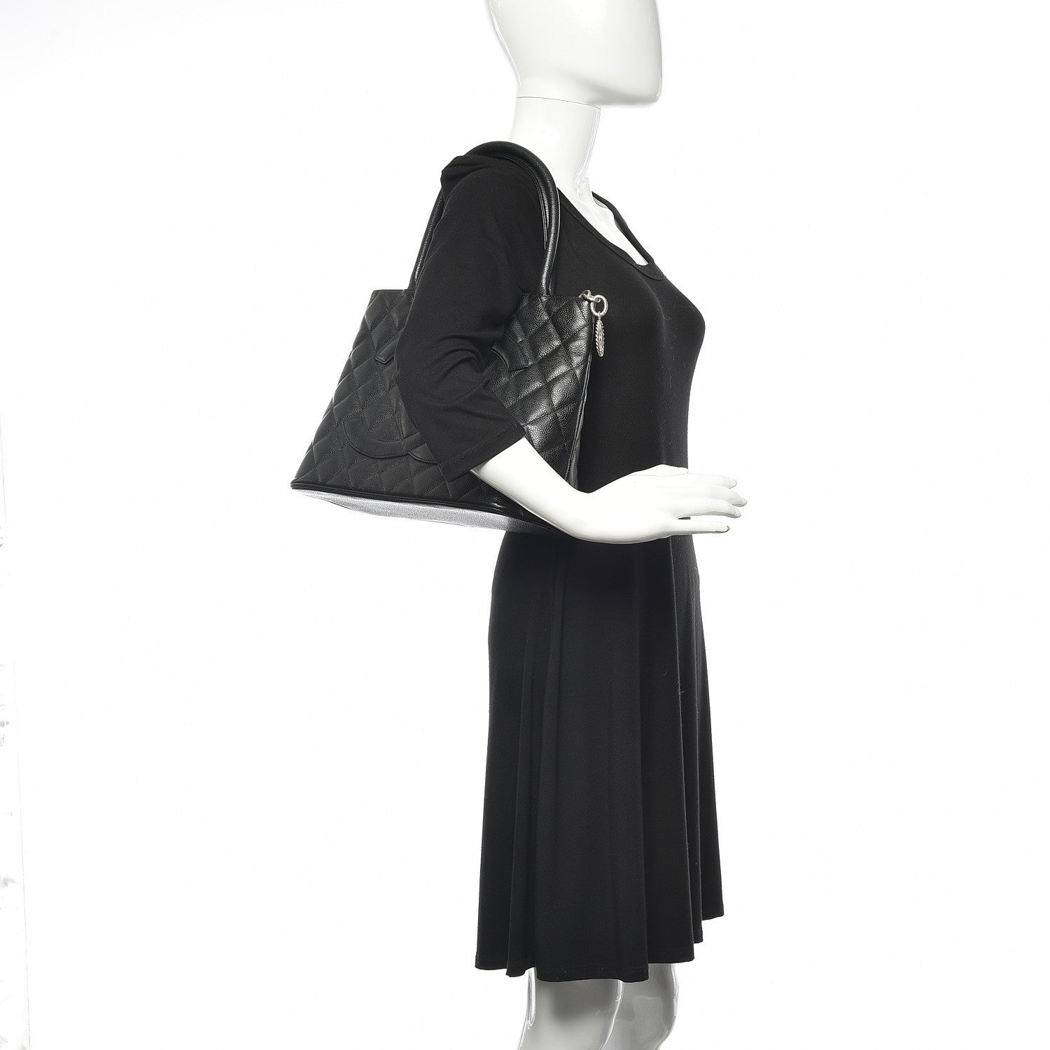 Chanel Caviar Quilted Medallion Tote Black 2 of 13