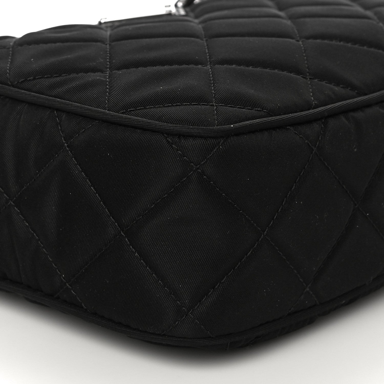 Prada Nylon Tessuto Impuntu Quilted Chain Crossbody Black 7 of 8
