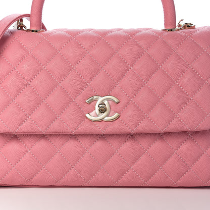 Chanel Caviar Quilted Small Coco Handle Flap Light Pink 9 of 10