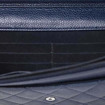 Chanel Caviar Quilted Wallet On Chain WOC Navy Blue 13 of 14