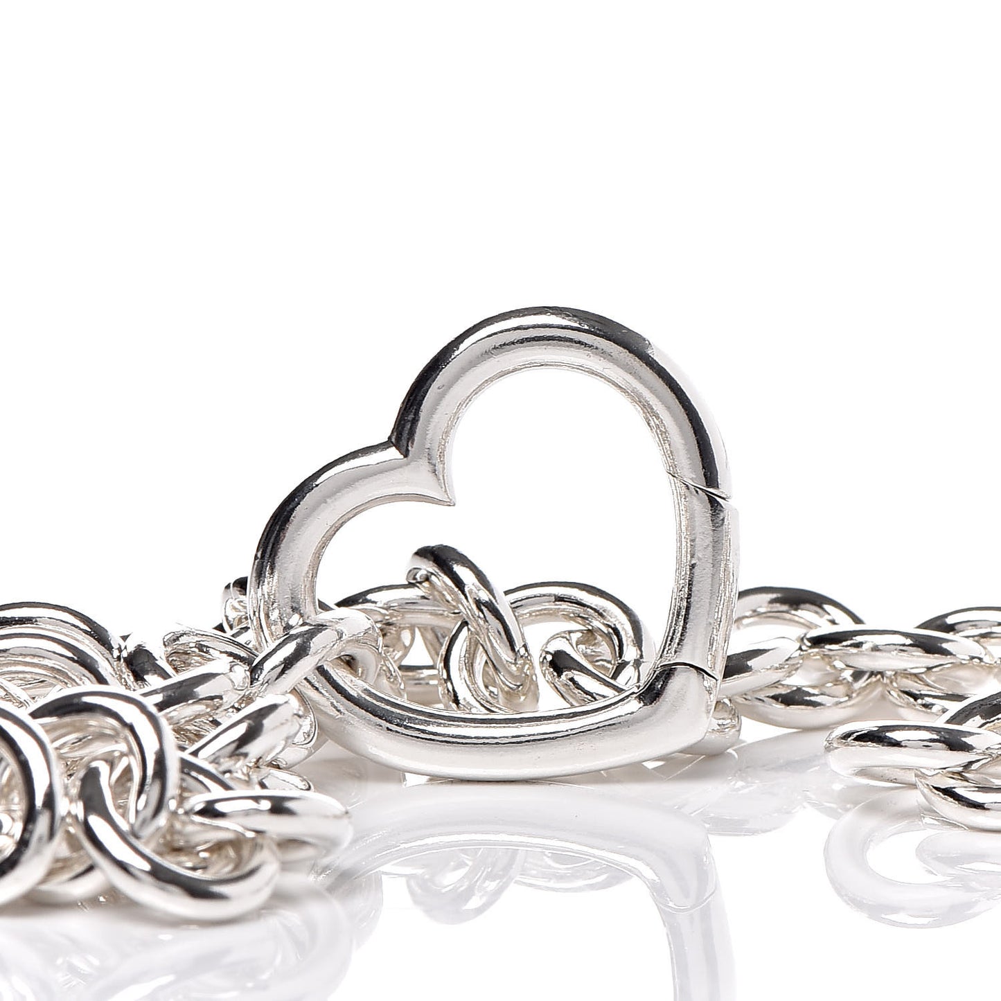 Sterling Silver Heart Clasp Choker Necklace