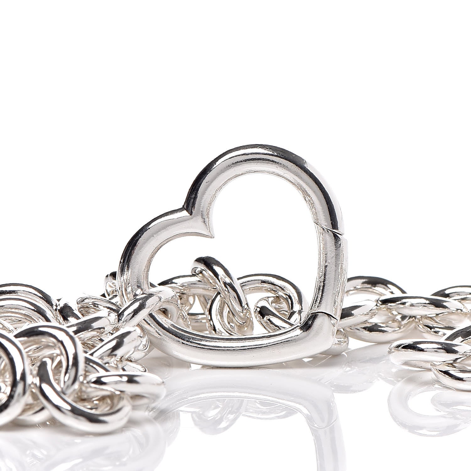 Tiffany Sterling Silver Heart Clasp Choker Necklace 4 of 5