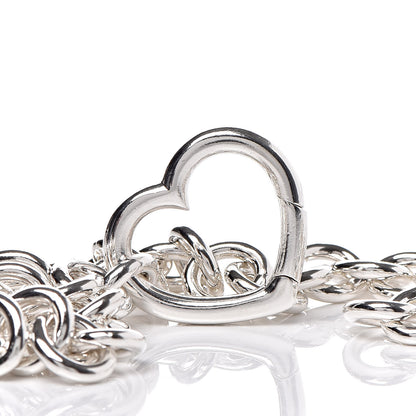 Tiffany Sterling Silver Heart Clasp Choker Necklace 4 of 5
