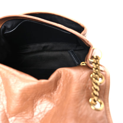 Saint Laurent Crinkled Calfskin Matelasse Monogram Medium Niki Chain Satchel Caramel 5 of 12