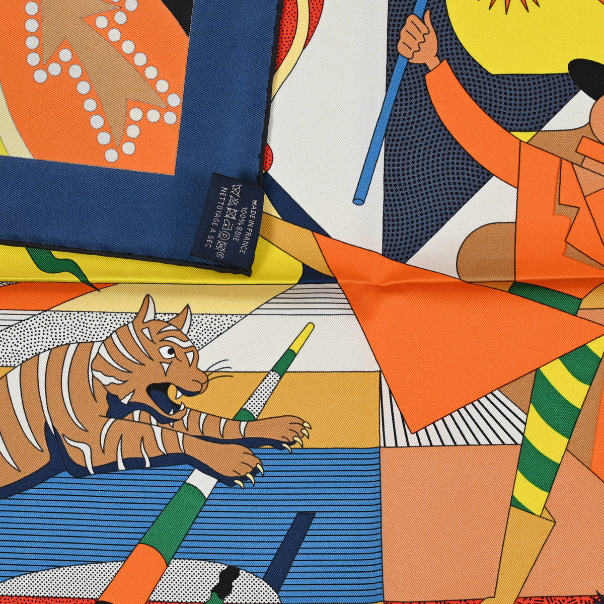 Hermes Silk Ca Decoiffe! Scarf 90 Bleu Jaune vif 3 of 3