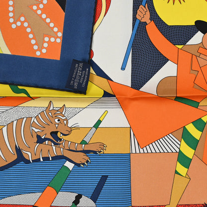 Hermes Silk Ca Decoiffe! Scarf 90 Bleu Jaune vif 3 of 3